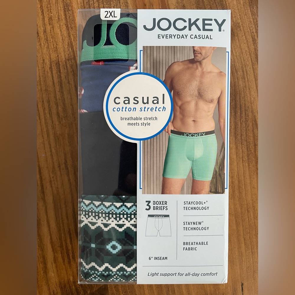 Jockey two XL boxer brief 6 inch inseam